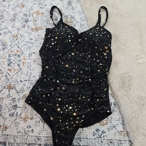 Torrid Black Star Print One Piece Swimsuit Plus Size 1